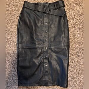 Primark Black Faux Leather Skirt